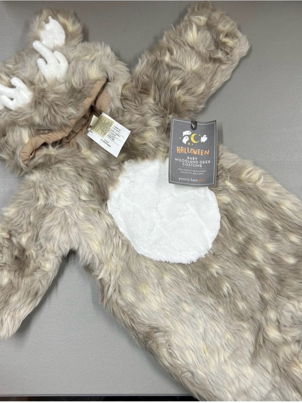 NEW POTTERY BARN KIDS Plush Woodland FAWN DEER Kids Costume SZ 0-6 MONTHS NWT - Picture 7 of 15